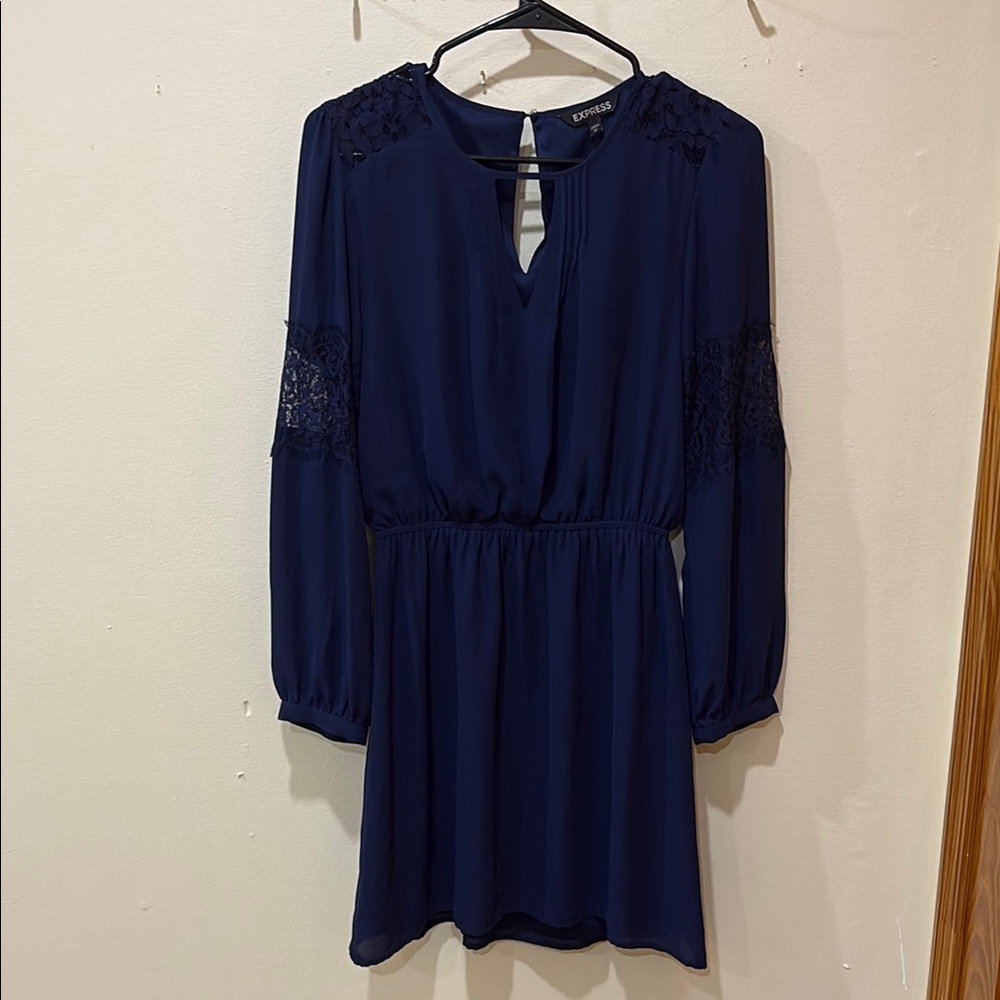 Express Navy Blue Lace Dress
